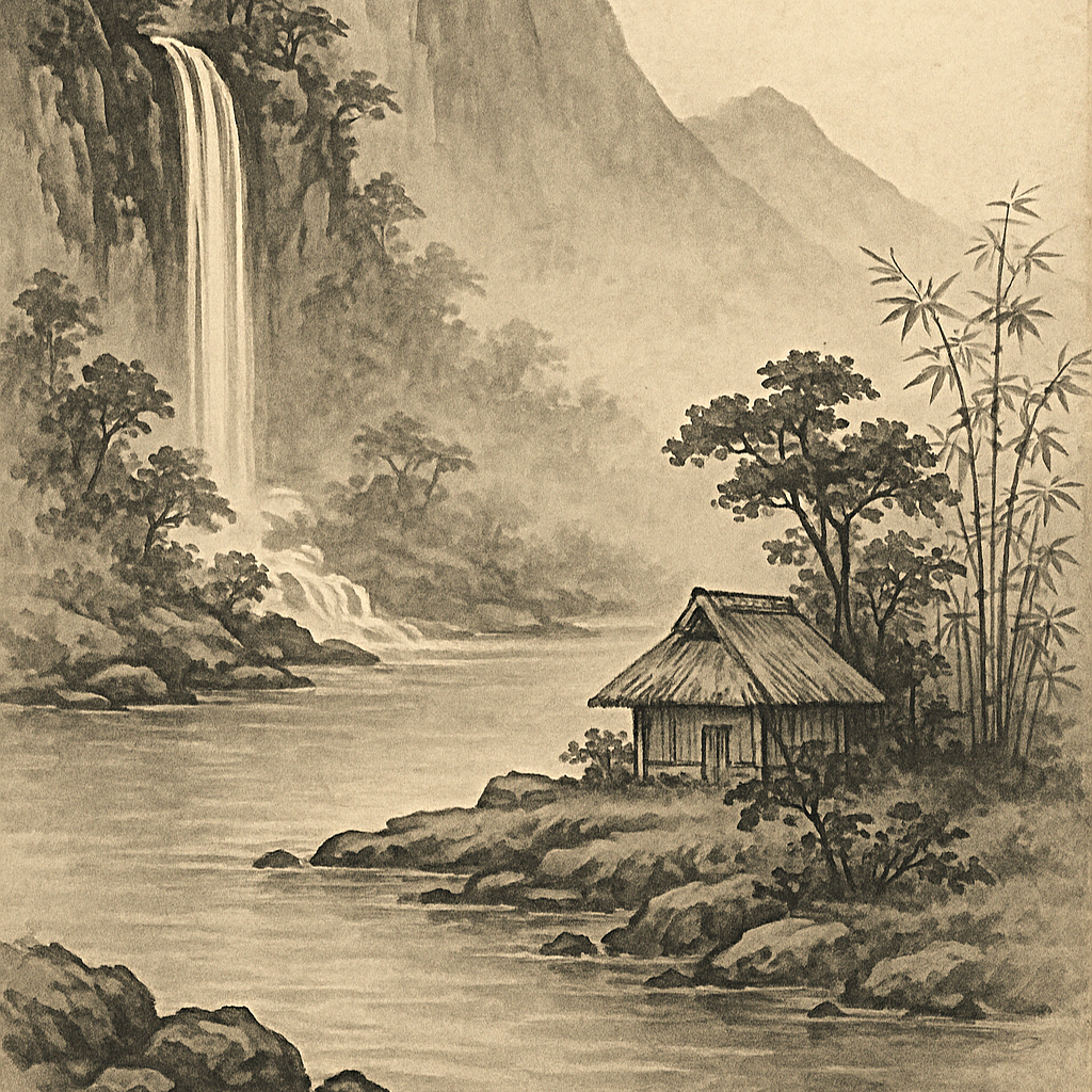 Ink painting style