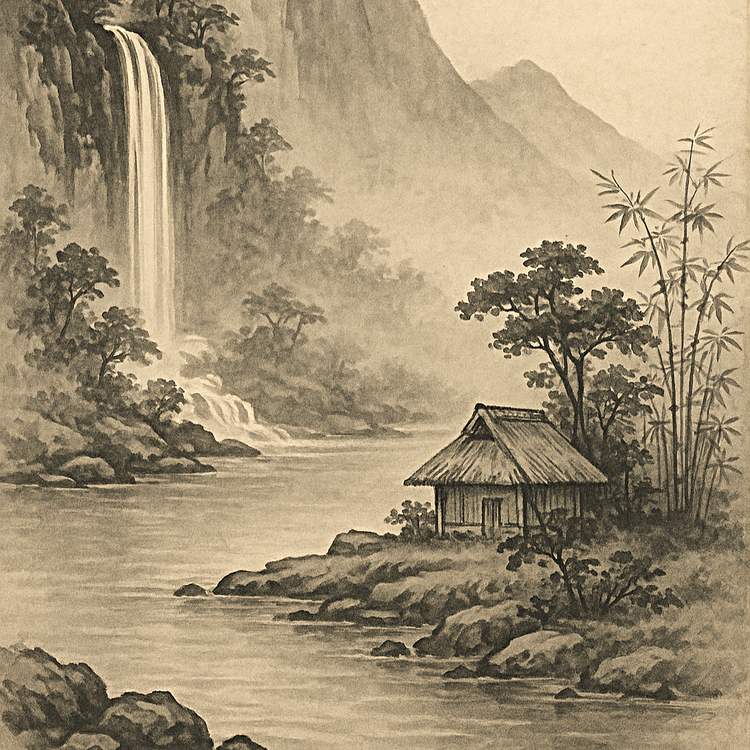 Ink painting style