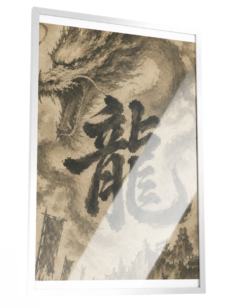 Dragon of the Fallen Castle - Framed Print
