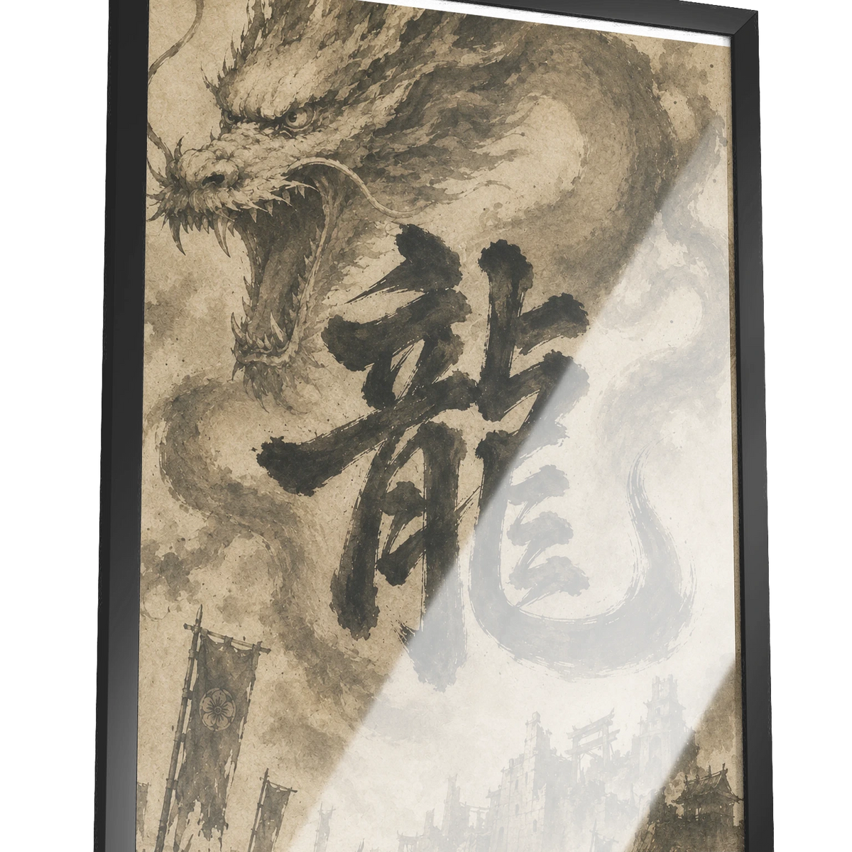 Dragon of the Fallen Castle - Framed Print
