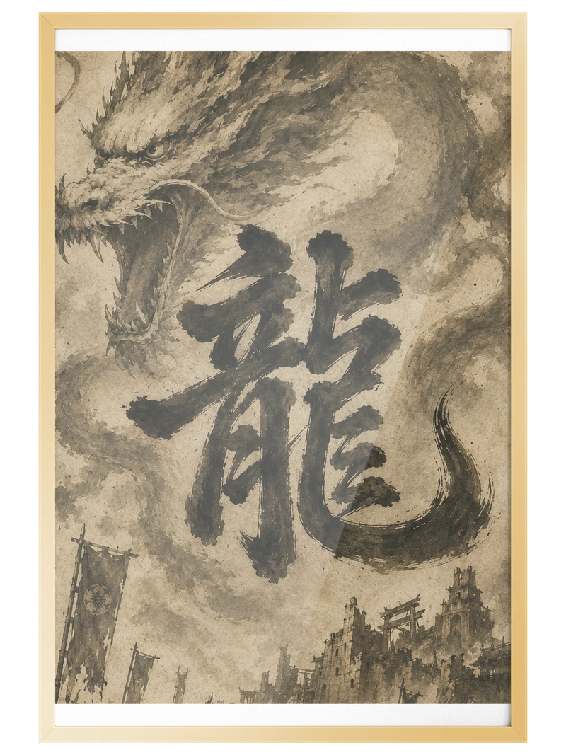 Dragon of the Fallen Castle - Framed Print