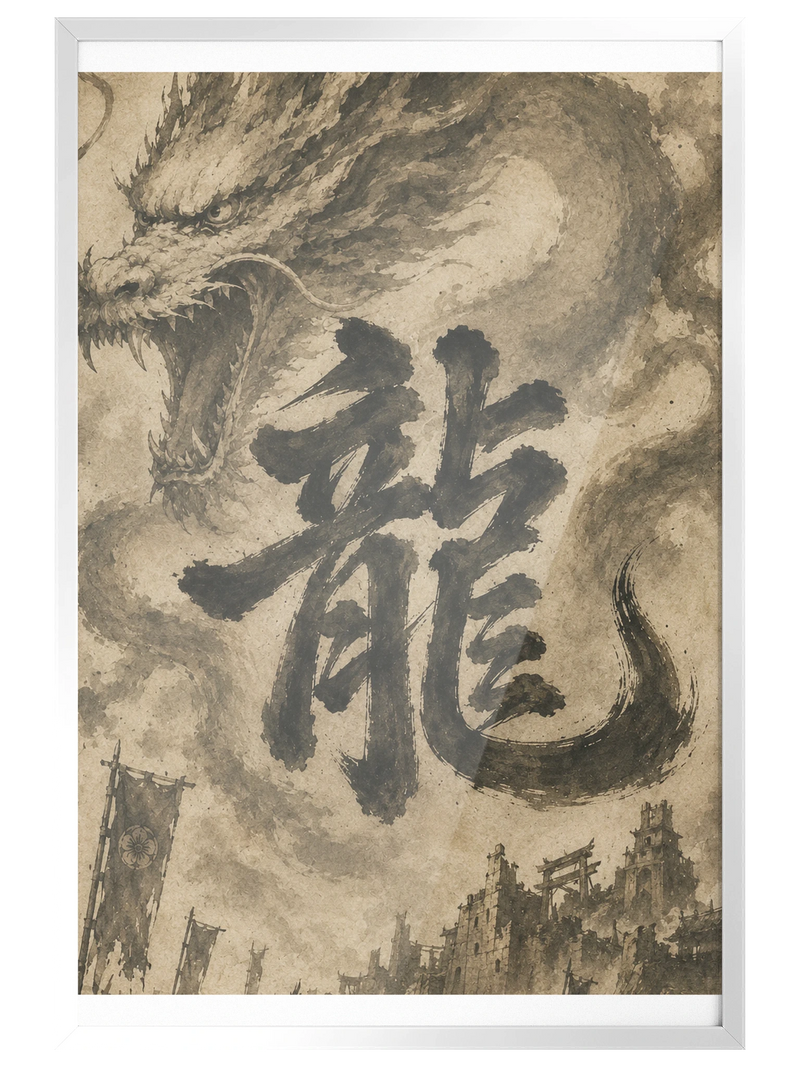 Dragon of the Fallen Castle - Framed Print