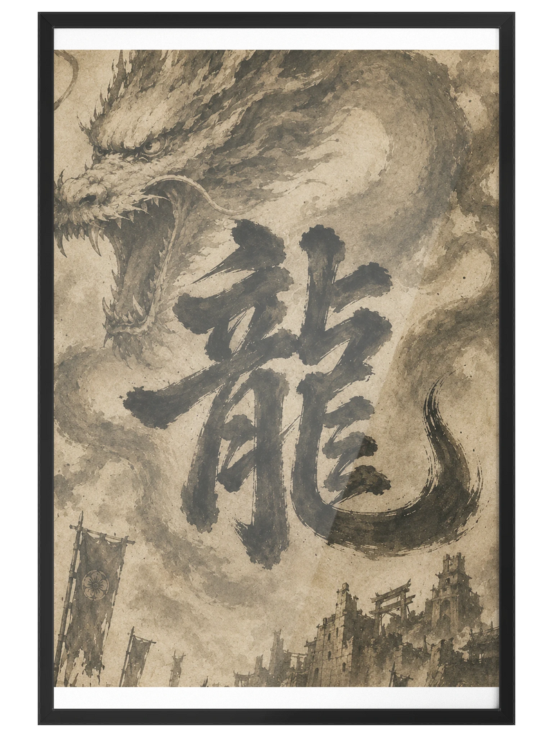 Dragon of the Fallen Castle - Framed Print