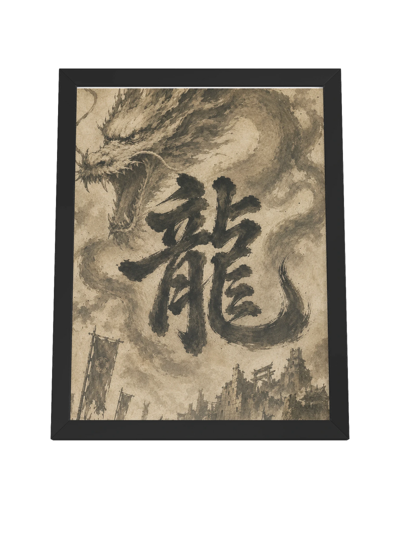 Dragon of the Fallen Castle - Framed Print