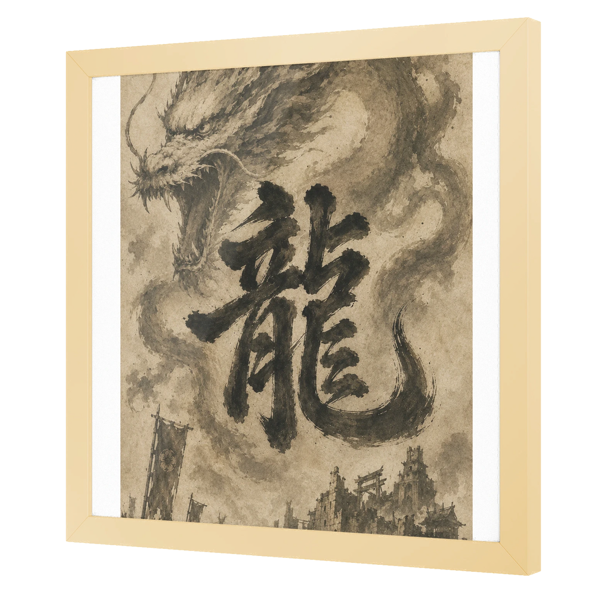 Dragon of the Fallen Castle - Framed Print